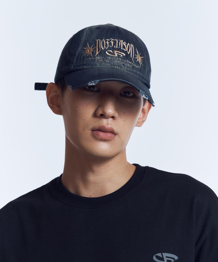 DOFFJASON Vintage Washed Denim Ball Cap Indigo