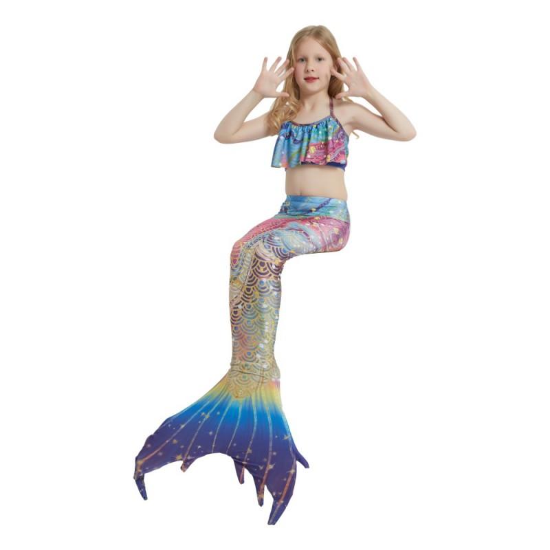 Mermaid Tail Swimsuit Kids Teens Adults Unisex Cosplay Costume Swimming Pool Beach Vacation Photo Shoot