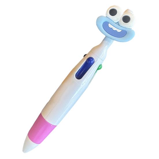 4-in-1 Cartoon Ballpoint Pen Cute Big Mouth Gel Pen with Multi-Color Ink Fun Writing Tool for Students Journaling