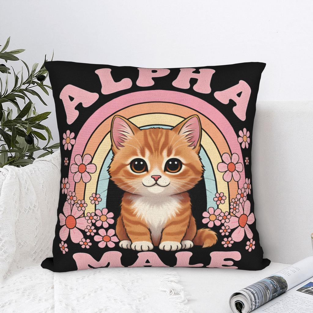 Alpha Male Cat Kitten Funny Pillow Covers Merch Soft Cushion Cover Decorations Pillow Case Cover Home Multi Size