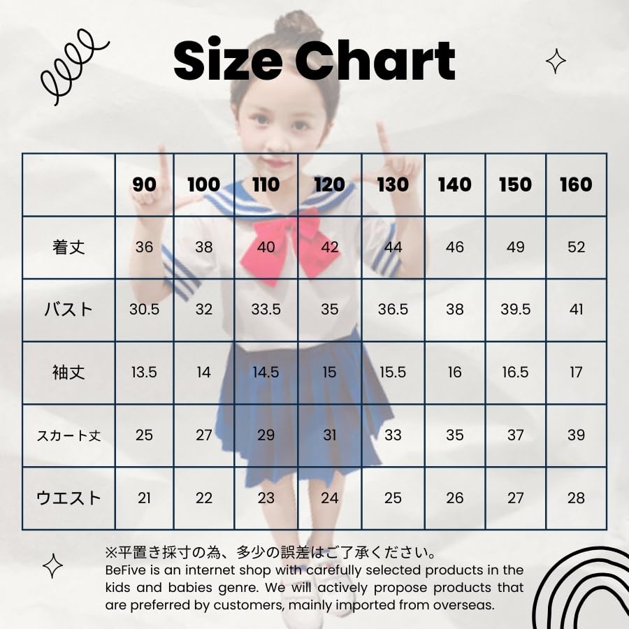 EnDast 140cm Cosplay Sailor Suit with Ribbon Tie for Elementary School Stylish Korean Cute Uniform Costume for Parties and School Events Girls,