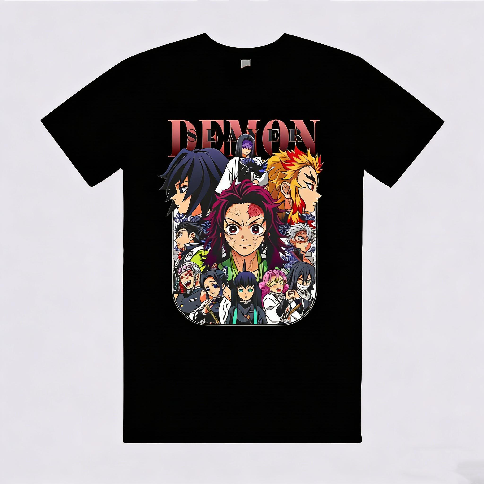 

Summer 2026 Ghost Slayer Team Collection Theme 100 Cotton Printed Loose Tshirt Male and Female Parentchild Top Y2k S