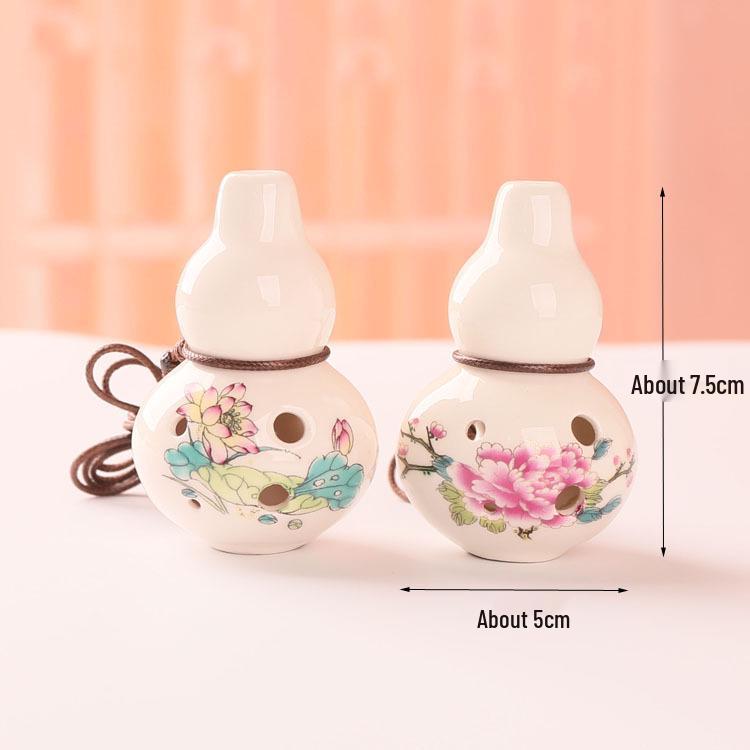 Six-Hole Ceramic Ocarina Leaf Flute - Popular Scenic Spot Souvenir and Musical Toy