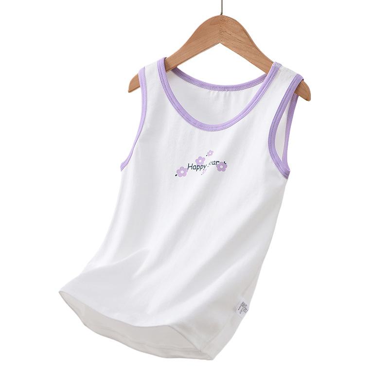 Traceless cotton children's vest summer new boys and girls baby suspender sleeveless boneless backing thin pajamas tide