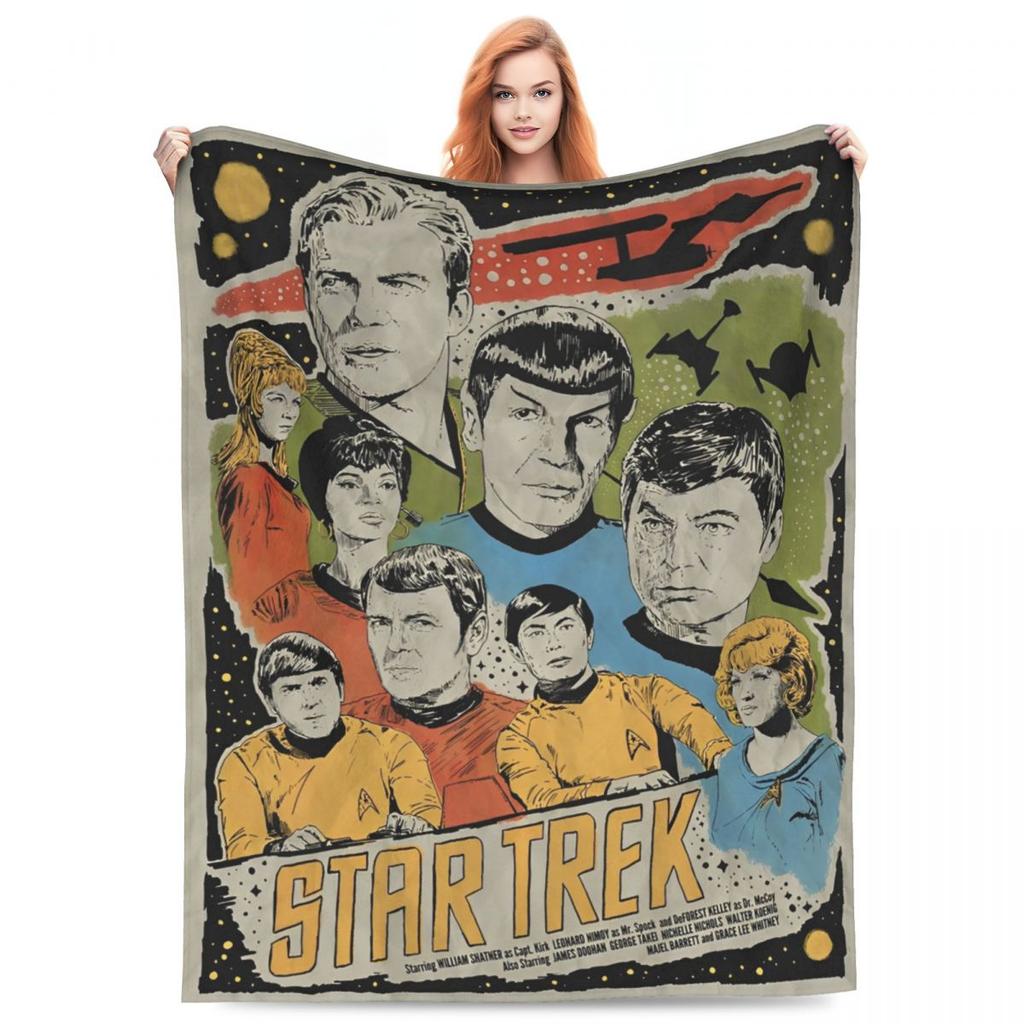 Stars Treks Groups James Blankets Coral Fleece Plush Spring Autumn Starfleet Movie Breathable Lightweight Throw Blanket Throws