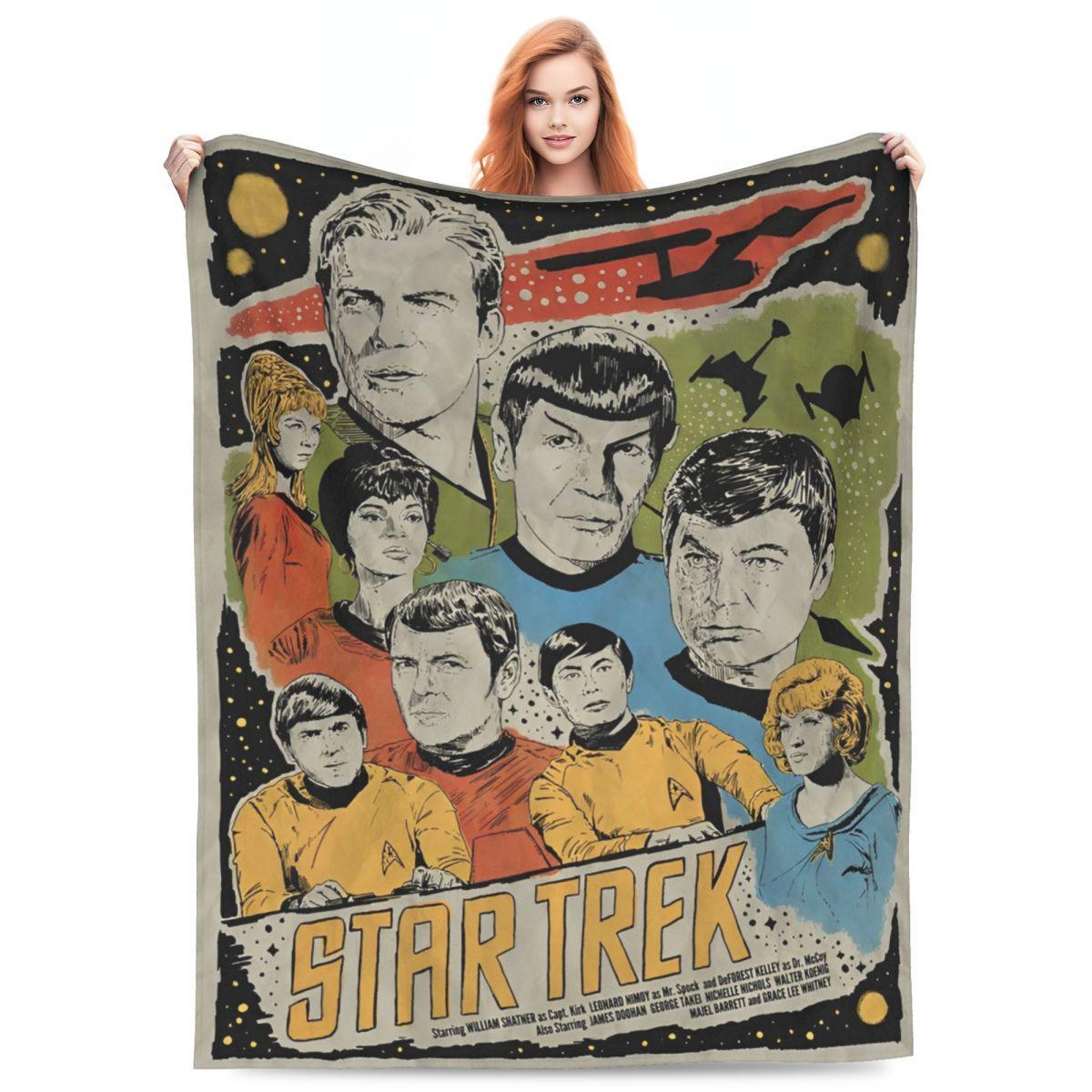 

Stars Treks Groups James Blankets Coral Fleece Plush Spring Autumn Starfleet Movie Breathable Lightweight Throw Blanket Throws 75x90cm