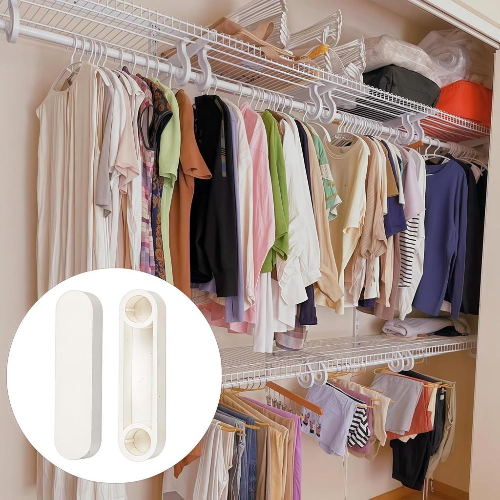 8 Pcs White ABS Plastic Rod Spacer Closet Rod End Caps, Wire Shelf End Caps, Closet System Parts,Durable Wardrobe & Closet Pole Accessories