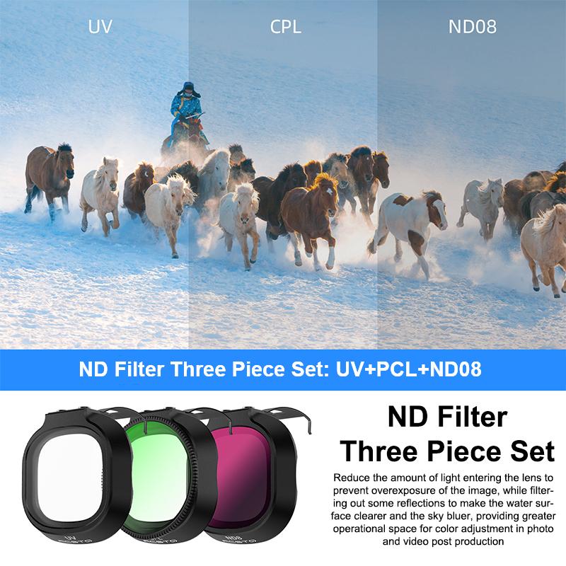 Kit de filtres pour objectif de drone pour Neo2 Filtre ND Kit Filtre ND8 ND16 ND32 Filtre CPL UV Filtre anti-reflets pour caméra Accessoires de drone