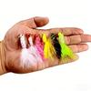 Hand-tied Colorful Feather Micro Fly Tying Hook0.9g1.7g3.5gLure Bait for Bass and Perch