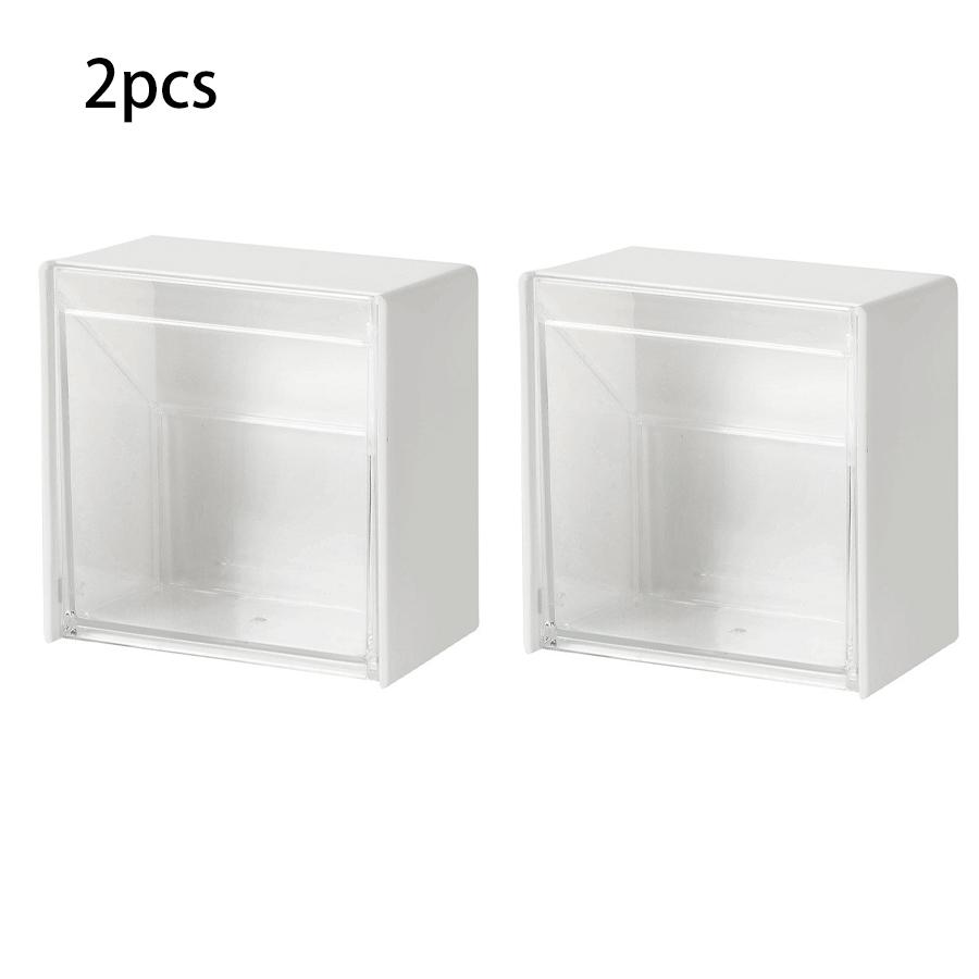 

2/4pcs Cotton Pad Holder and Dispenser, Wall-Mounted Cotton Ball Organizer Storage Box, Round Jars Containers for Cotton Balls