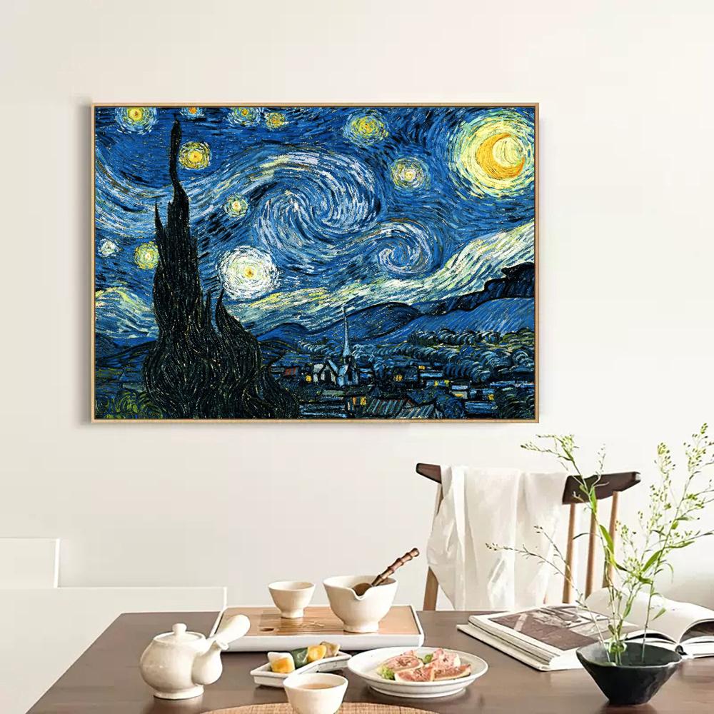Elmas Boyama Van Gogh Yıldızlı Gece Resim Mozaik Nakış Kanaviçe Kitleri Sanat Ev Dekorasyonu El Yapımı Hediyeler