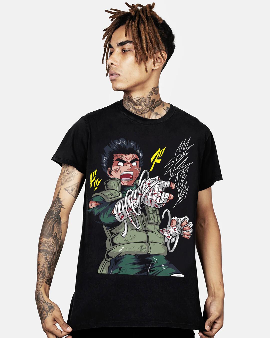 Rock Lee T-shirt Manga Strip Naruto Kakashi Anime Manga Unisex Tshirt Soft Tee XXXL