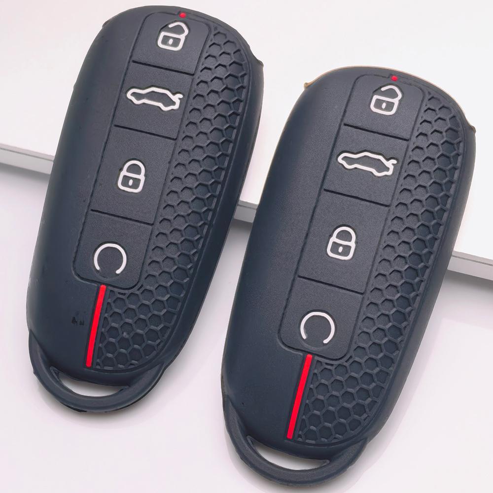Soft Silicone Smart Key Sleeve for Chery Tiggo 7 Pro Arrizo 8 OMODA 5 Jetour Traveler Dashing Honeycomb Texture Racing Stripe Smart Key Fob Sleeve