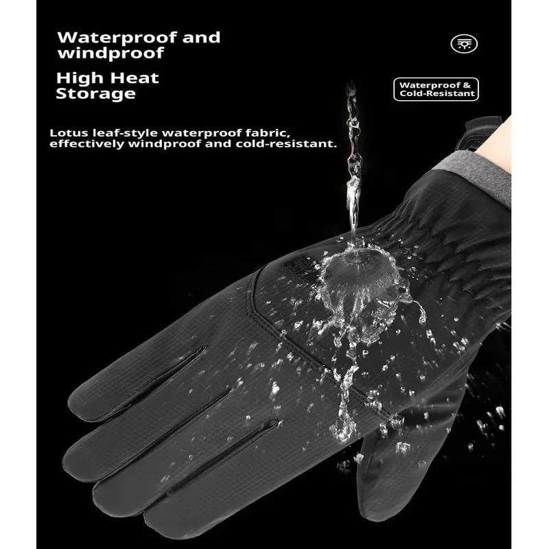 Touch Screen Winter Gloves for Men Outdoor Cycling Sports Running Motorcycle Ski Fleece Non Slip Full Fingers Warm Gloves