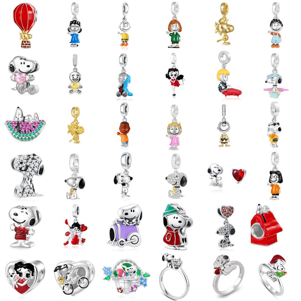 New 925 Silver Flower Basket Dog Pendant Beads for DIY Women Charm Jewelry Fit European Bracelet