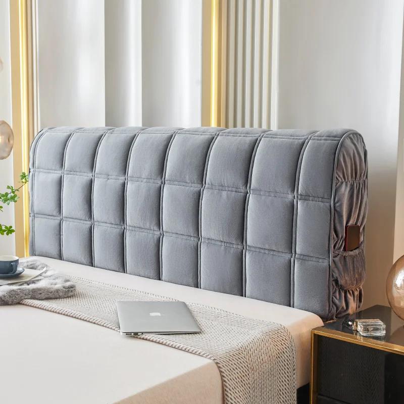 

Новый высококачественный бархатный стеганый чехол для изголовья кровати, все включено, супер-роскошный, мягкий, утолщенный, короткий плюшевый, стеганый чехол для изголовья кровати 1.2m 1pcs