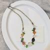 Nature Inspired Floral Bead Necklace Sophisticated Resin Adjustable 45cm Chain Elegant Everyday Accessory