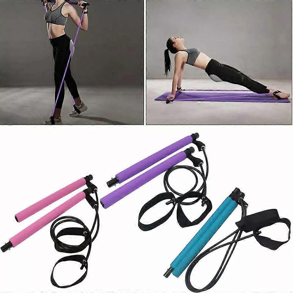 Portable Pilates Exercise Bar Stick,pilates Bar Kit With Resistance Band Exercise Stick