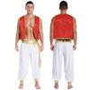 Men's Arabian Prince Cosplay Halloween Costume Sleeveless Vest with Long Pants Outfit