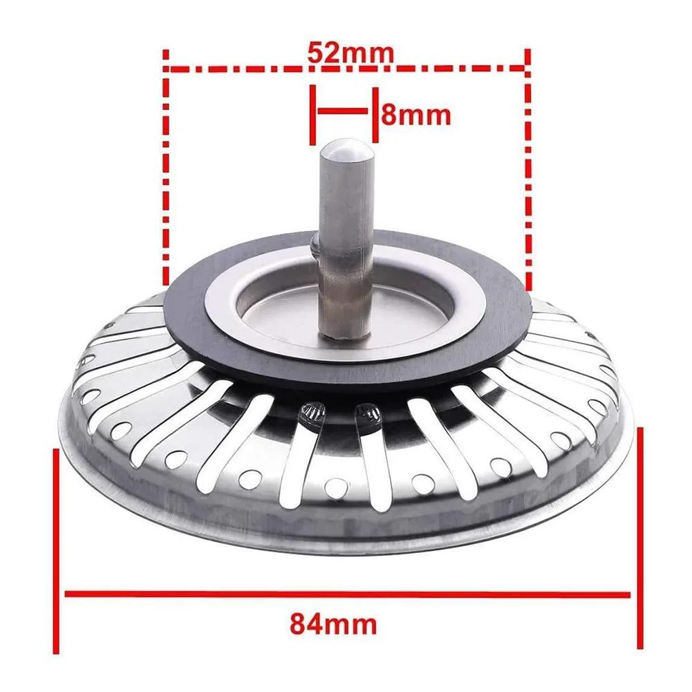 Sink Drain Strainer Stainless Steel Kitchen Sink Strainer Plug Fit for 84mm 863mm Sink Diameter Drain Waste Stopper