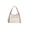 Kristy 32 Snap Closure Central Zipper Compartment Pebble Leather Shoulder Tote Bag Large Women Handbags Chalk-White CA216-IMCAH
