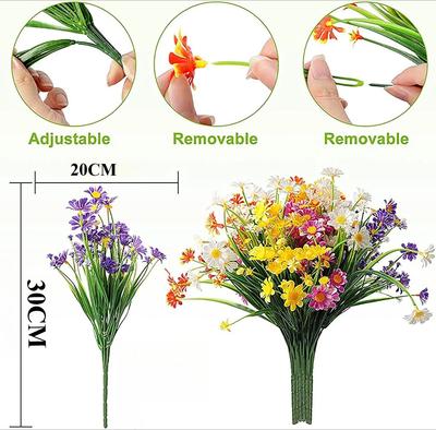 30cm Artificial Flower Daisy Anti-UV Non-fading Plastic Plant Home Decoration Window Outdoor Plastic Flower Wedding Decorations