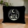 New Trendy Zipper Pouch Simple Modern Nature Moon Phase Cosmetic Bag Durable Boho Tarot Pouch Travel