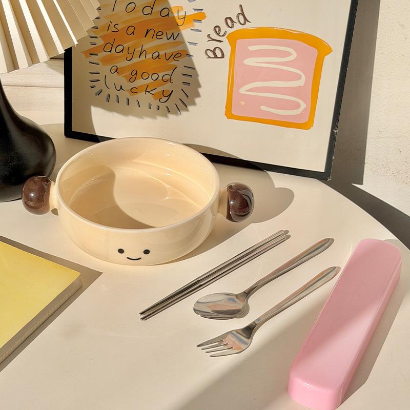 Creative high-value cocoa beans, children's rice bowls, student dormitory instant noodles bowls, fruit salad bowls, personal bowls