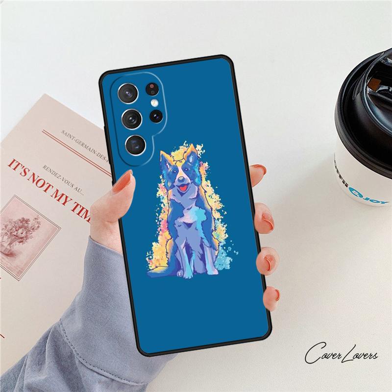 Border Collie Dog phone case For Samsung Galaxy S24 S25 S23 S22 Ultra Note 10 20 Plus S20 S21 FE Cover