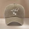 Cat Dad Two Paw Print Pattern Baseball Cap Textured Adjustable Size Hip Hop Hat