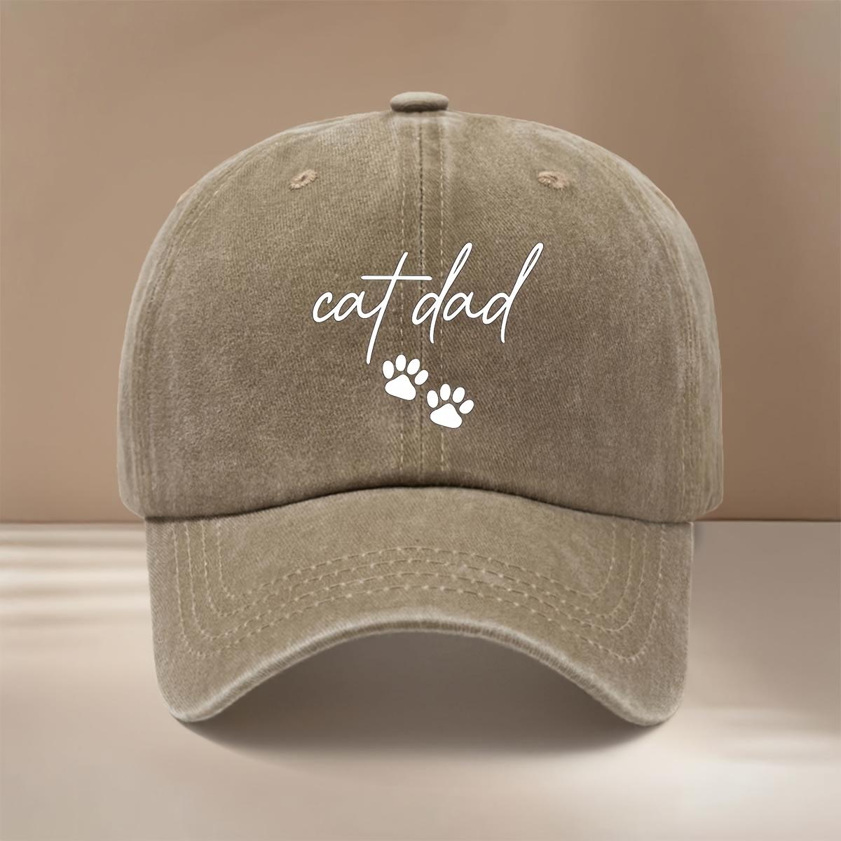 

Cat Dad Two Paw Print Pattern Baseball Cap Textured Adjustable Size Hip Hop Hat хакі