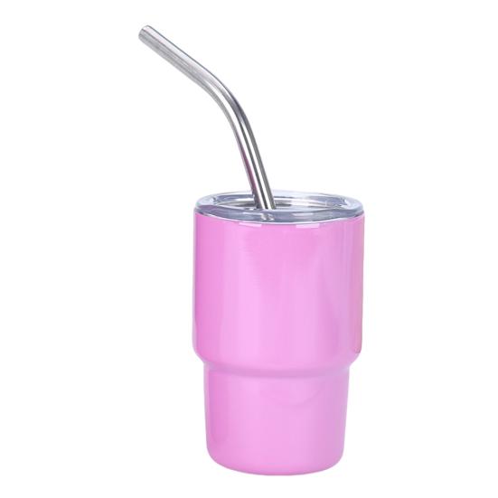 1/6Pcs Stainless Steel Tumbler Shot Glass with Straw Lid 90/150ml Mini Multi-Purpose Cup for Cocktails Coffee Whiskey Portable Beverage Container for