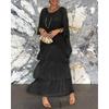 Women's Fashion Summer Spring Solid Color Print 2/1 Sleeve O-Neck Casual Dresses