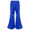 Pantalon de danse évasé pour enfants, garçons et filles, ceinture élastique, paillettes brillantes pour spectacles