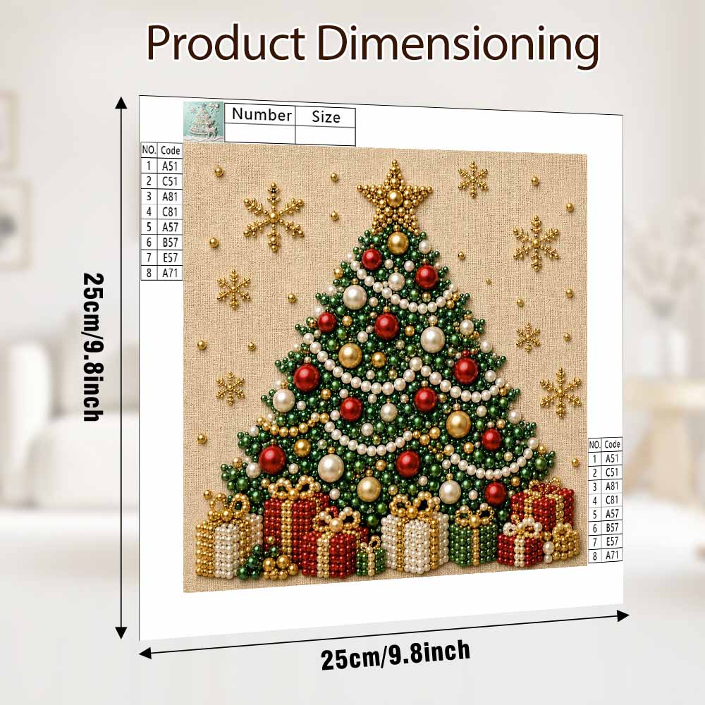 Perlenmalerei Weihnachtsbaum Kunst-Set DIY festliche Perlen Wand Heimdekoration Malerei
