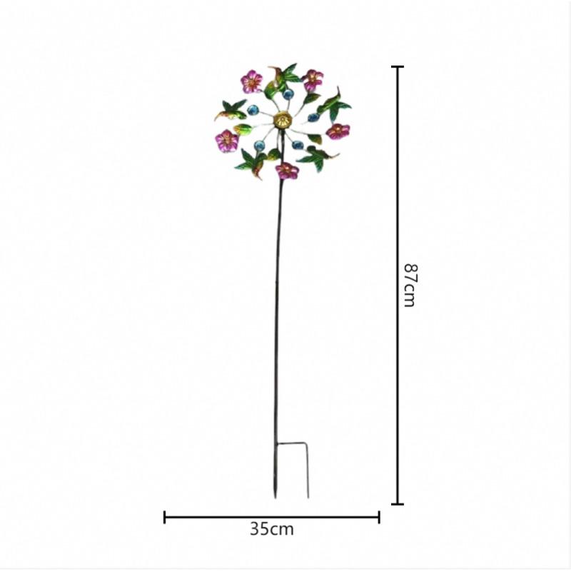 Iron Windmill Outdoor Garden Villa Metal Ground Plug Crafts Flower Insert Decoration Ornament