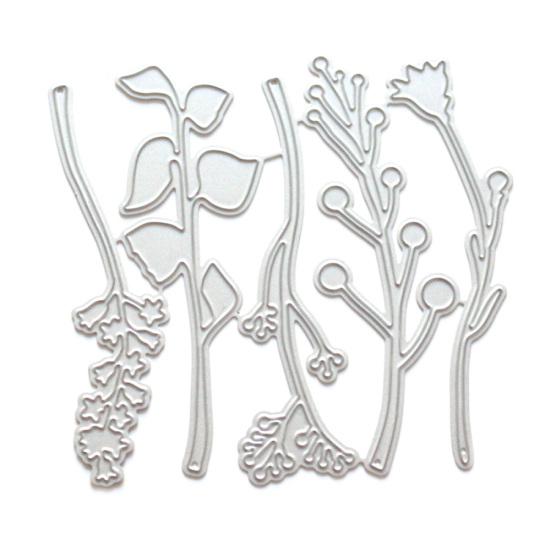 Цветок Лист Растение Вырубные Штампы Скрапбукинг Ремесло Форма Бумага Карточка Сделай Сам Трафарет Декор серебряный