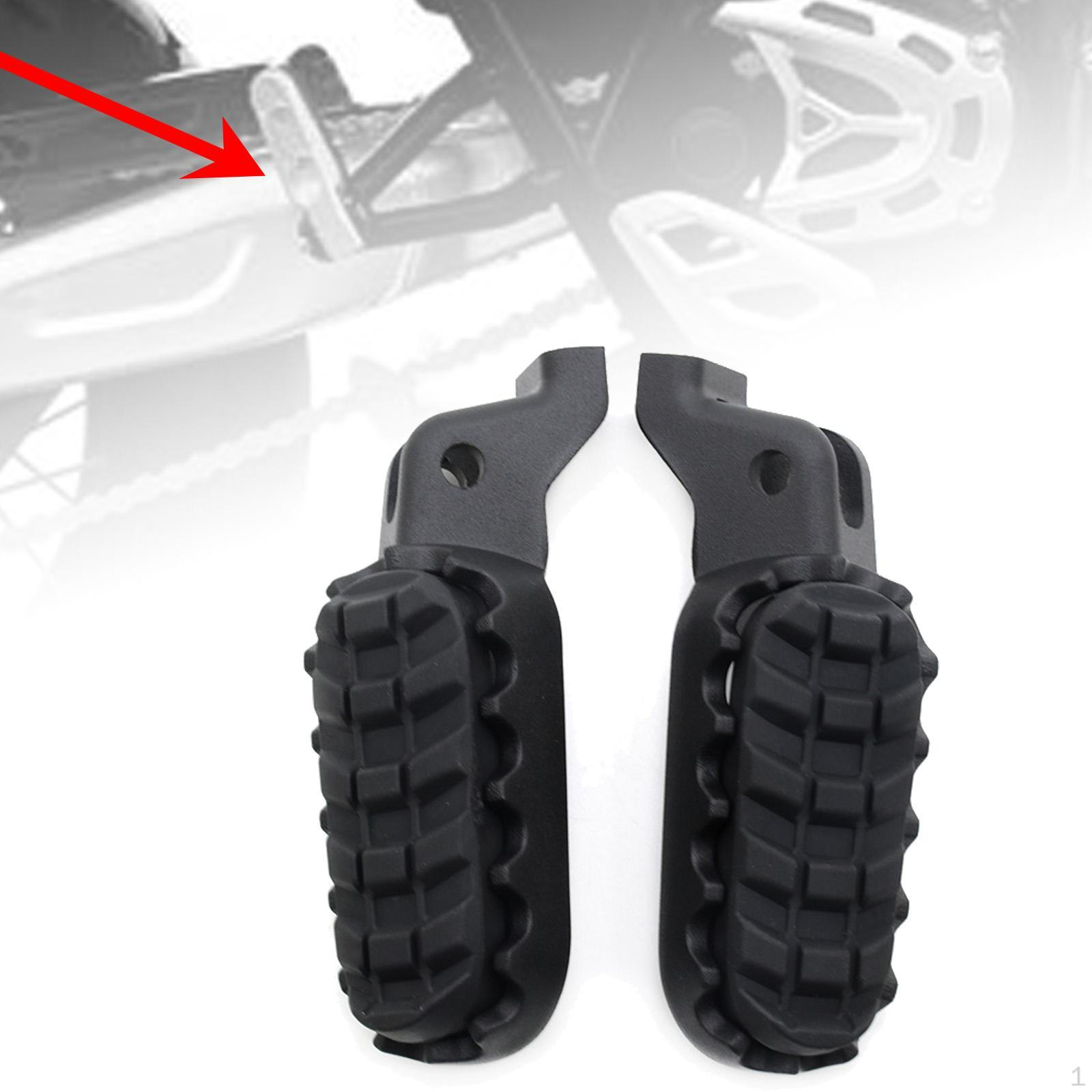 

Motorcycle Front Footrest AntiSlip Footpegs Easy to Install Foot Pedals for Electric чорний