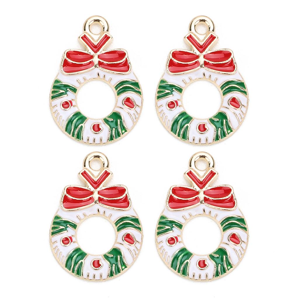 Alloy Christmas Pendant Mixcolor Dripping Oil Charm Pendants For DIY Jewelry Making Christmas Series Accessories