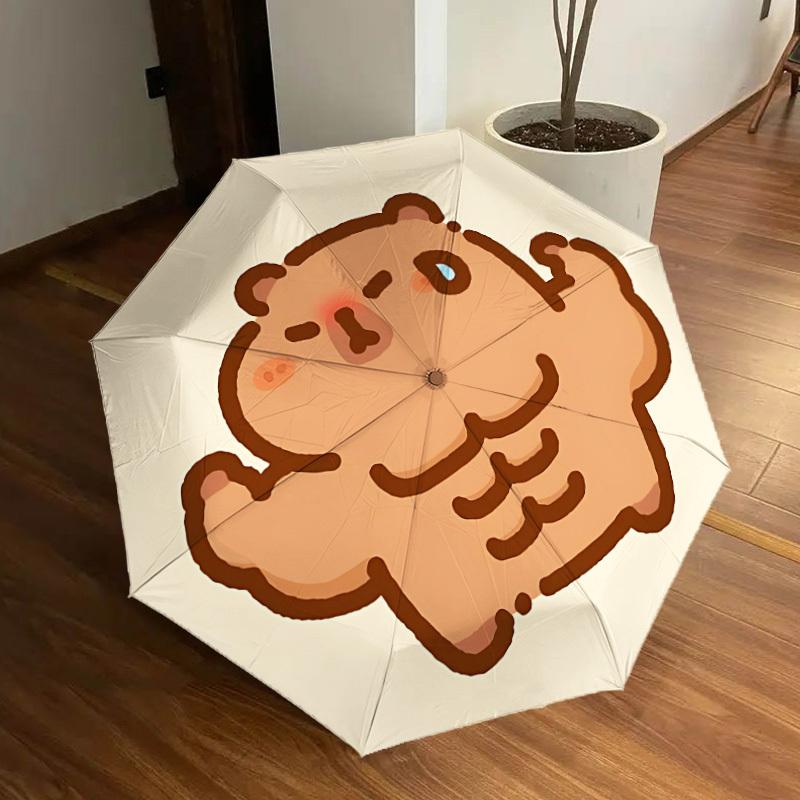 

1pc Cartoon Capybara Automatic Open/Close Umbrella, Folding Compact Umbrella with Lightweight Design for Women/Men yy251011058
