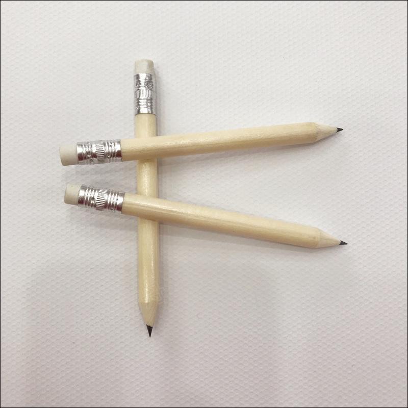 10cm Engraved Natural Wood Hotel Pencil with Eraser
