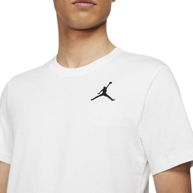 Jordan Jumpman Logo Bestickt Sport Rundhals Kurzarm T-Shirt Herren Oberteile Weiß DC7486-100