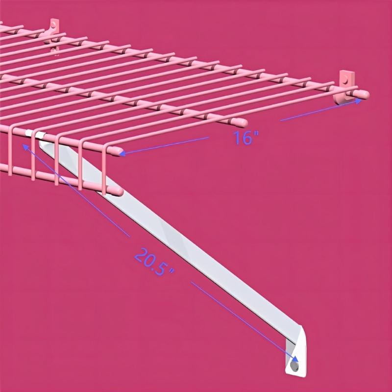 4lots Epoxy Coated Shelf Support Brackets Reinforced Stainless Steel Brackets for Wire Shelving Secure Mounting
