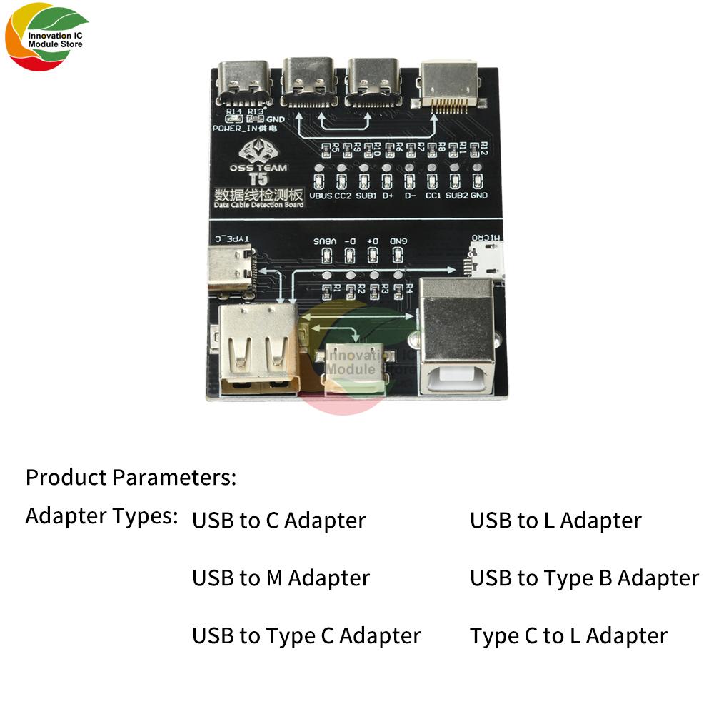 T5 Multifunctional Interface Cable Detection Module, Data Cable Testing Board, Abnormal Testing, Fast Detector