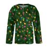 Women's Fashion Christmas Printed Long Sleeve Knitted Cardigan Button Down Jacket