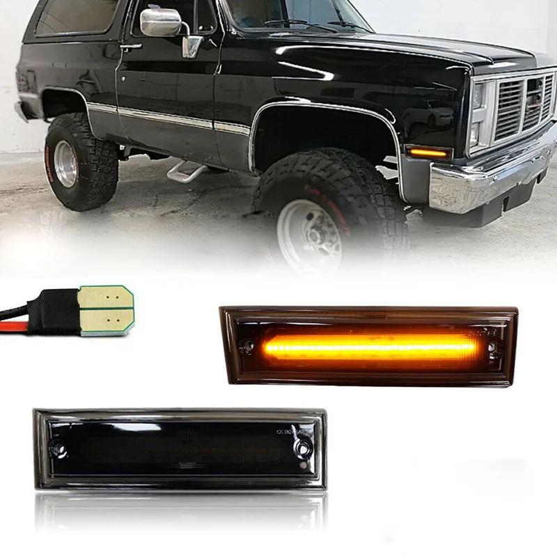 1 Pair Car Exterior LED Front Side Marker Lights Warning Lamp Turn Signal Lens For GMC SUBURBAN JIMMY PICKUP CHEVROLET SUBURBAN