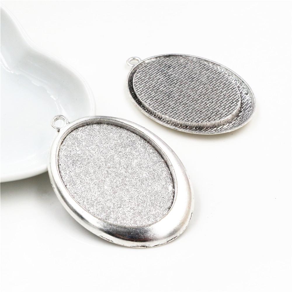 5 Stück 30x40mm Innenmaß 7 Farben Vergoldete Cabochon-Fassung Anhänger Charms