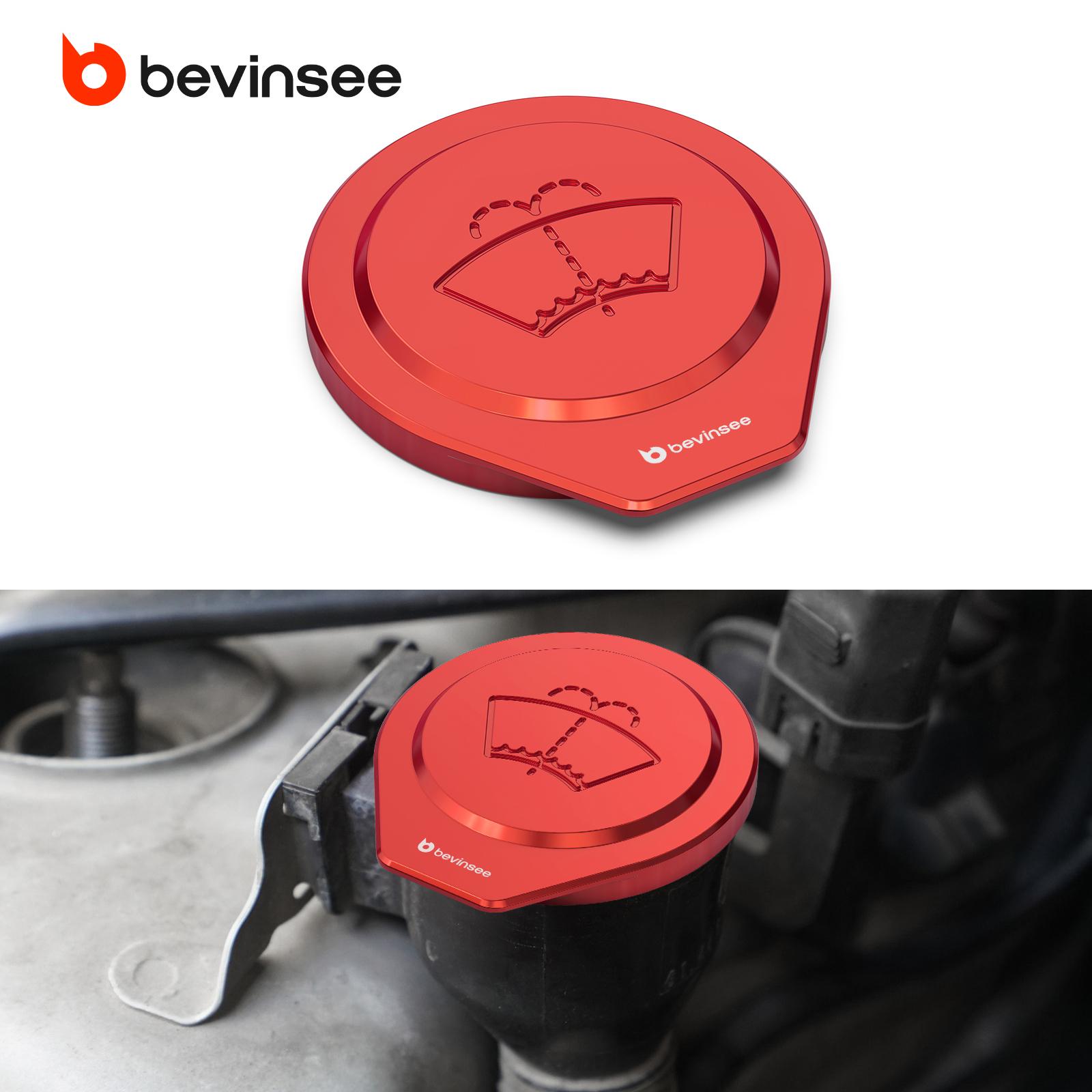 BEVINSEE Aluminum Washer Fluid Reservoir Cap for BMW E90 E91 E92 E93 E87 E82 E81 E88 X1 E84, Replace for 61667264145 красный