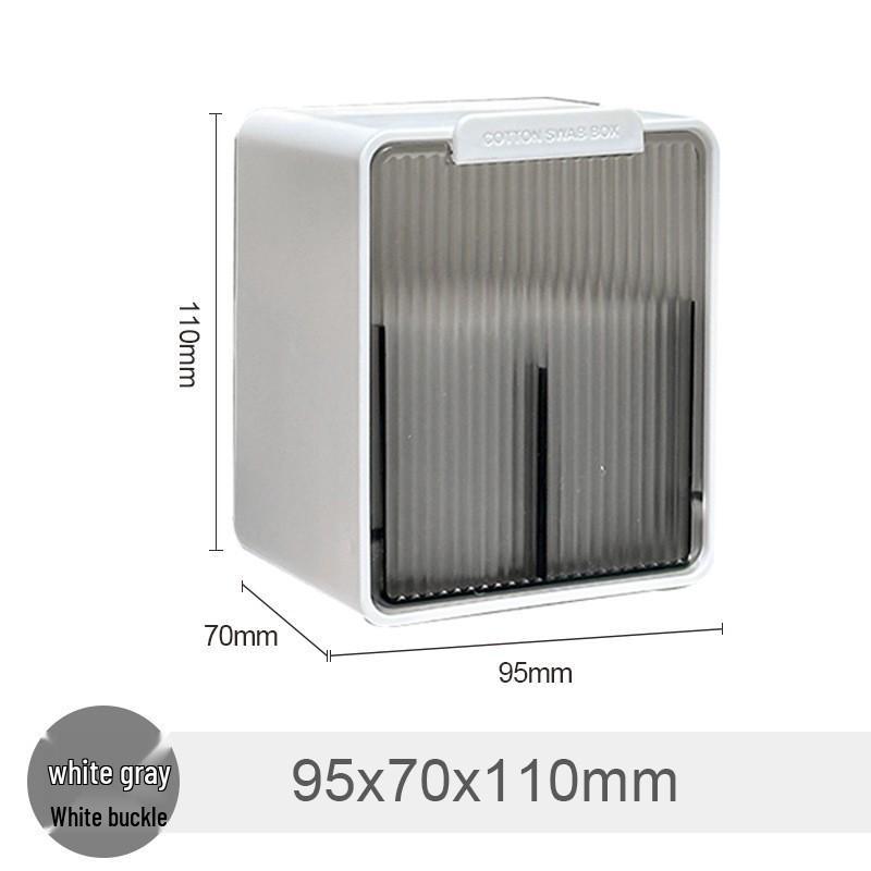 Wall-Mounted ABS Bathroom Mirror Cabinet with Cotton Pad Storage