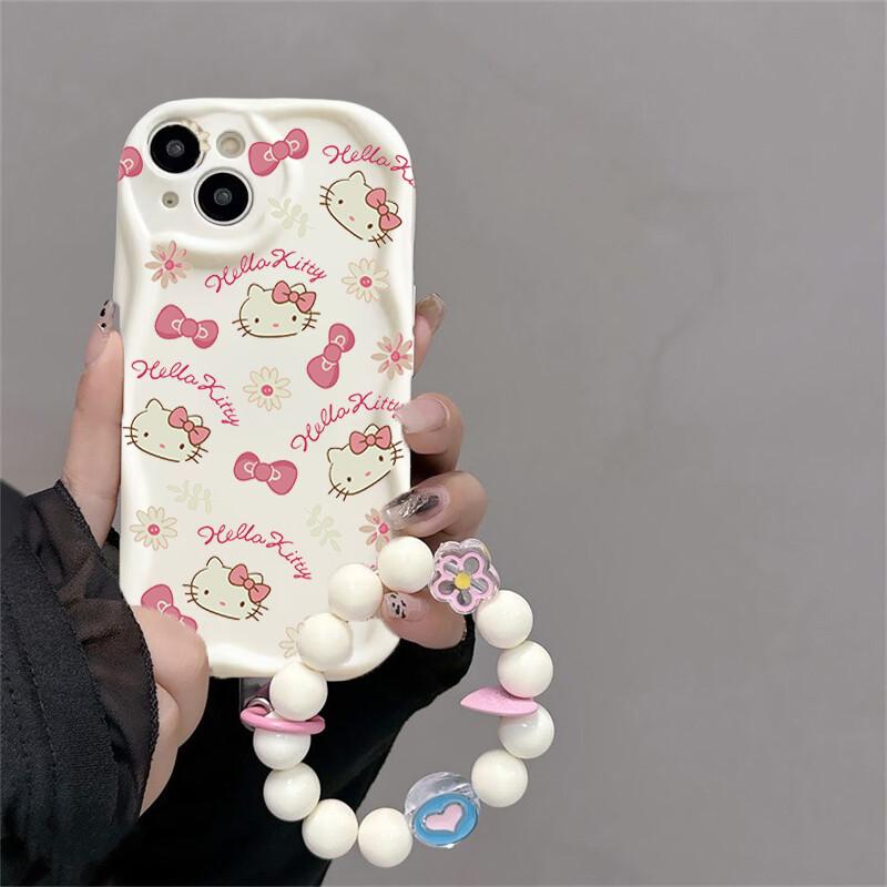 Hello Kitty Kuromi Phone Holder Chain Case For Xiaomi Redmi Note 15 5G 15C 15 14C 13C Note 14 13 12 Pro Plus 5G Pochacco Casing